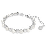 Matrix set Crystal pearl, Round cut, White, Rhodium plated